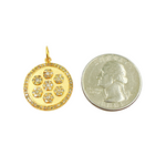 Load image into Gallery viewer, 14K Solid Gold Circle Charm with Diamonds. GDP130