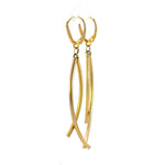 Load image into Gallery viewer, 14K Gold Smooth and Textured Tube Hollow Dangle Leverback Earrings