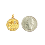 Load image into Gallery viewer, 14K Solid Gold with Diamonds Circle Charm. GDP267