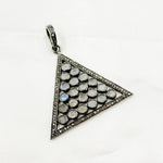 Load image into Gallery viewer, DSP015. Diamond Silver Gemstone Triangle Pendant