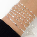 Load image into Gallery viewer, Sterling Silver Diamond Cut Paperclip Chain