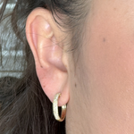 Load image into Gallery viewer, EHH56810. 14k Solid Gold Diamond Hoops