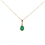 Load image into Gallery viewer, CMZ00361EM. 14K Solid Gold Drop-Shaped Emerald Charm