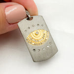 Load image into Gallery viewer, Buy Diamond Sterling Silver Rectangle Eye Pendant