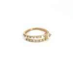Load image into Gallery viewer, 14k Solid Gold Diamond Double Line Ring.