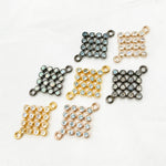 Load image into Gallery viewer, DC502. Sterling Silver Square Connector with Gemstone