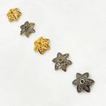 Load image into Gallery viewer, DC758. Diamond & Sterling Silver Flower Bead Cap