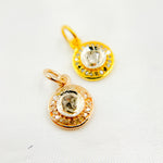 Load image into Gallery viewer, DC933. Diamond Sterling Silver Round Charm with Polki Diamond
