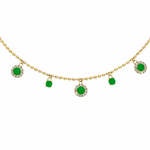 Load image into Gallery viewer, NFE72365. 14K Solid Gold Round Gemstone and Diamond Fancy Necklace