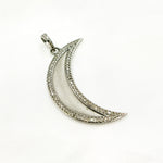 Load image into Gallery viewer, DP476. Diamond Silver Moon Pendant