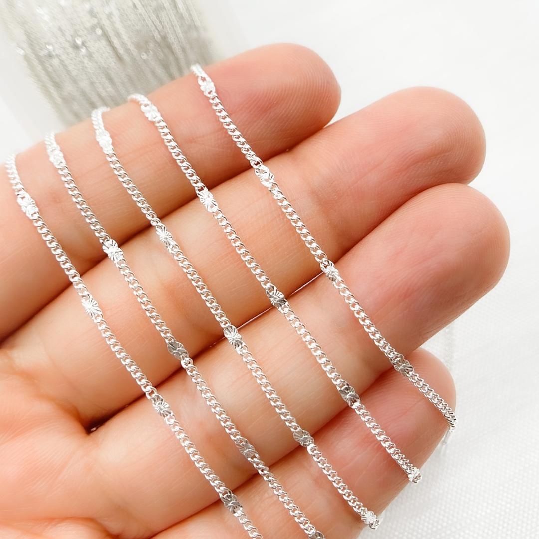 70S5SS. Sterling Silver Satellite Curb Link Chain