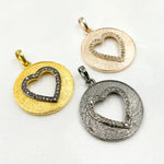 Load image into Gallery viewer, DP344. Diamond Sterling Silver Round Heart Pendant