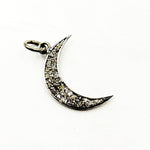 Load image into Gallery viewer, DC086. Diamond Sterling Silver Moon Pendant
