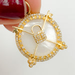 Load image into Gallery viewer, KG131. 14K Solid Gold Round Lock Pendant