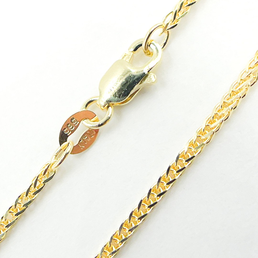 Solid Gold Wheat Chain