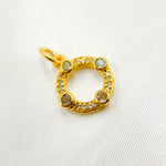 Load image into Gallery viewer, Diamond Sterling Silver Round Charm with Gemstone