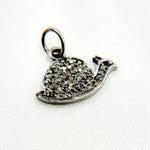 Load image into Gallery viewer, Silver Snail Charm with Gemstones