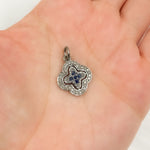 Load image into Gallery viewer, DC389. Diamond Sterling Silver Flower Charm with Gemstone