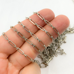 Load image into Gallery viewer, Z19OX. Oxidized Sterling Silver Diamond Cut Paperclip Chain