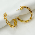 Load image into Gallery viewer, EHC56577. 14k Solid Gold Diamond Chain Hoops