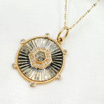 Load image into Gallery viewer, 14k Solid Gold Sterling Silver Diamond Circle Charm. KSG50