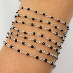 Load image into Gallery viewer, Sterling Silver Black Spinal Wire Wrap Chain