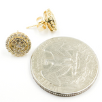 Load image into Gallery viewer, EFH52016. 14K Solid Gold and Diamonds Circle Earrings