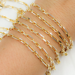 Load image into Gallery viewer, Gold Plated and Sterling Silver Diamond Cut Long & Short Link