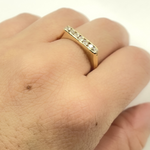 Load image into Gallery viewer, 14K Solid Yellow Gold Diamond Ring.