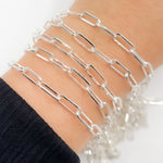 Load image into Gallery viewer, Sterling Silver Flat Paperclip Chain