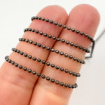 Load image into Gallery viewer, V113BR. Black Rhodium Sterling Silver Diamond Cut Ball Chain