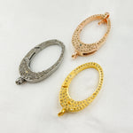 Load image into Gallery viewer, Diamond Sterling Silver Oval Lobster Clasp