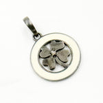 Load image into Gallery viewer, DP787A. Diamond Sterling Silver Clover Enamel Pendant