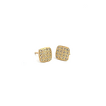 Load image into Gallery viewer, GDT13. 14K Solid Gold and Diamonds Square Earrings