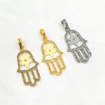 Load image into Gallery viewer, DP597. Diamond & Sterling Silver Star Hamsa Pendant
