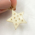 Load image into Gallery viewer, DP776A. Diamond Sterling Silver Star Enamel Pendant