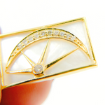 Load image into Gallery viewer, GDP353. 14K Solid Gold Rectangle Charm with Moon & Star