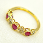 Load image into Gallery viewer, 14K Solid Yellow Gold Diamond and Ruby Ring.