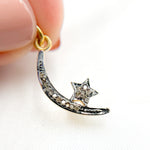 Load image into Gallery viewer, Diamond Sterling Silver Moon and Star Pendant