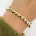 Load image into Gallery viewer, BNG68580. 14K Solid Yellow Gold Diamond Fancy Bangle