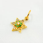 Load image into Gallery viewer, GDP393. 14K Solid Gold Diamond Star Charm with Gemstone