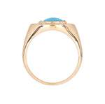Load image into Gallery viewer, CR96516TQ8X4. 14K Solid Gold Diamond and Turquoise Oval Ring
