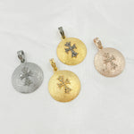 Load image into Gallery viewer, DP309. Pave Diamond Sterling Silver Round Cross Pendant