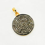 Load image into Gallery viewer, DP039. Diamond Sterling Silver Round Pendant