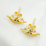 Load image into Gallery viewer, ER418283. 14K Solid Yellow Gold Diamond Eye Stud Earring