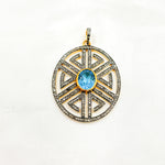 Load image into Gallery viewer, DP680. Diamond Sterling Silver Oval Fancy Pendant