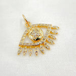 Load image into Gallery viewer, 14K Solid Gold Evil Eye Pendant with Diamonds & Stone. GDP367