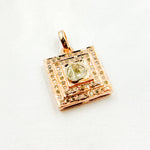 Load image into Gallery viewer, DC540. Diamond Sterling Silver Square Pendant with Polki Diamond