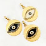 Load image into Gallery viewer, DP595A. Diamond Sterling Silver Round Eye Enamel Pendant with Gemstone
