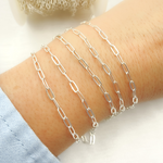 Load image into Gallery viewer, Sterling Silver Flat Paperclip Link Chains